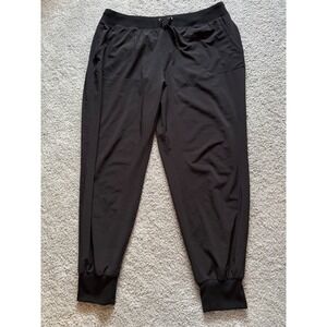 Athleta‎ Athletic Joggers Size 14 Black Drawstring Pockets Athleisure Sport 34"